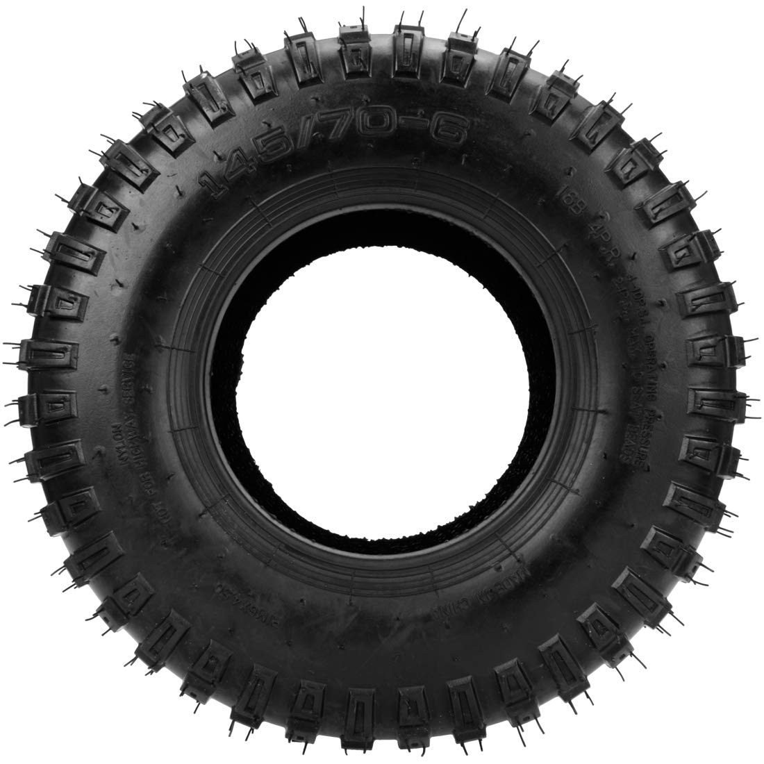 FVRITO tire next to ruler showing 145/70-6 size for accurate selection
