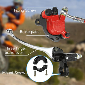 FVRITO brake kit next to a hand illustrating compact scale and easy fitment