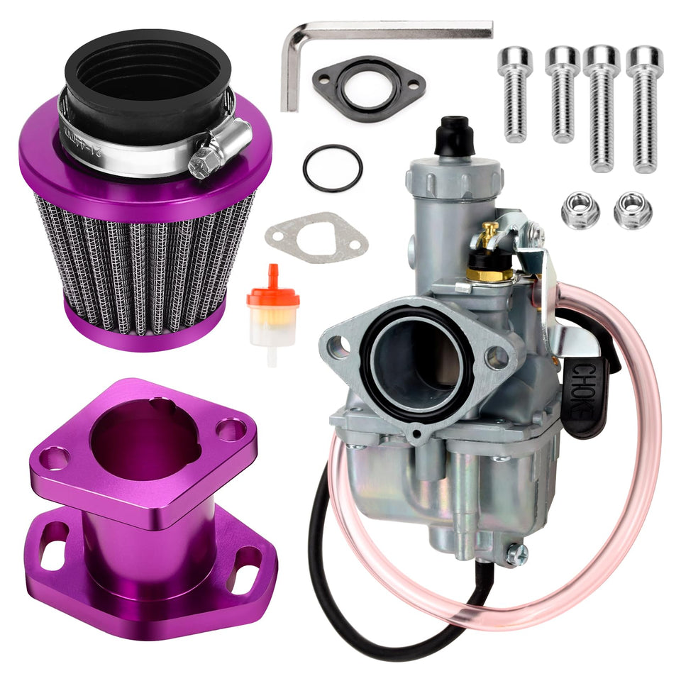 FVRITO VM22 carburetor front view showing compact design and improved throttle response
