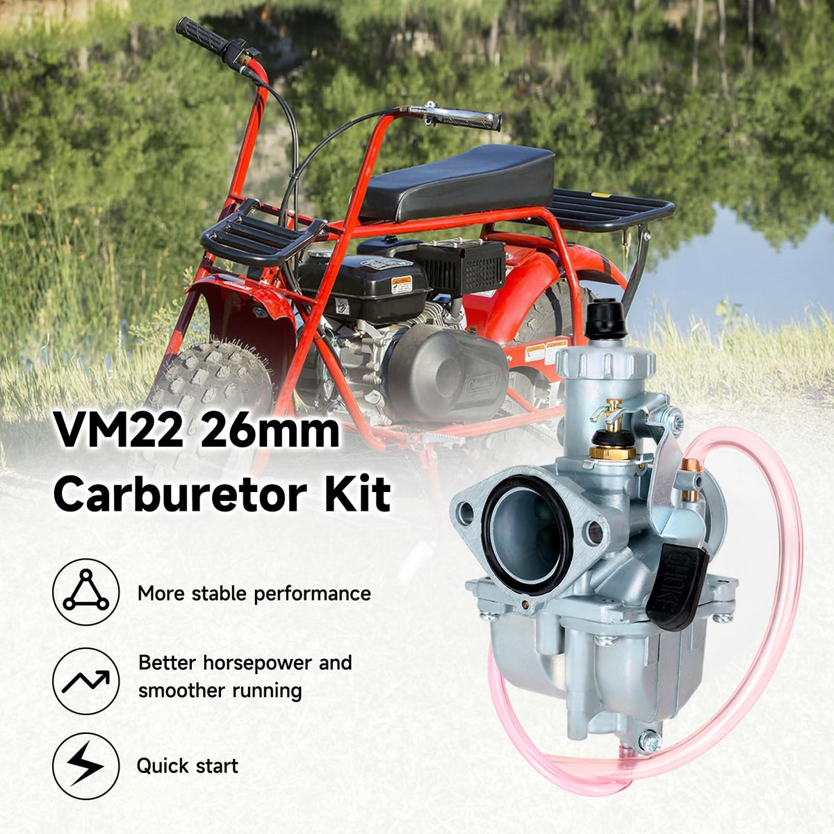 FVRITO VM22 side detail highlighting throttle linkage and durable construction benefit