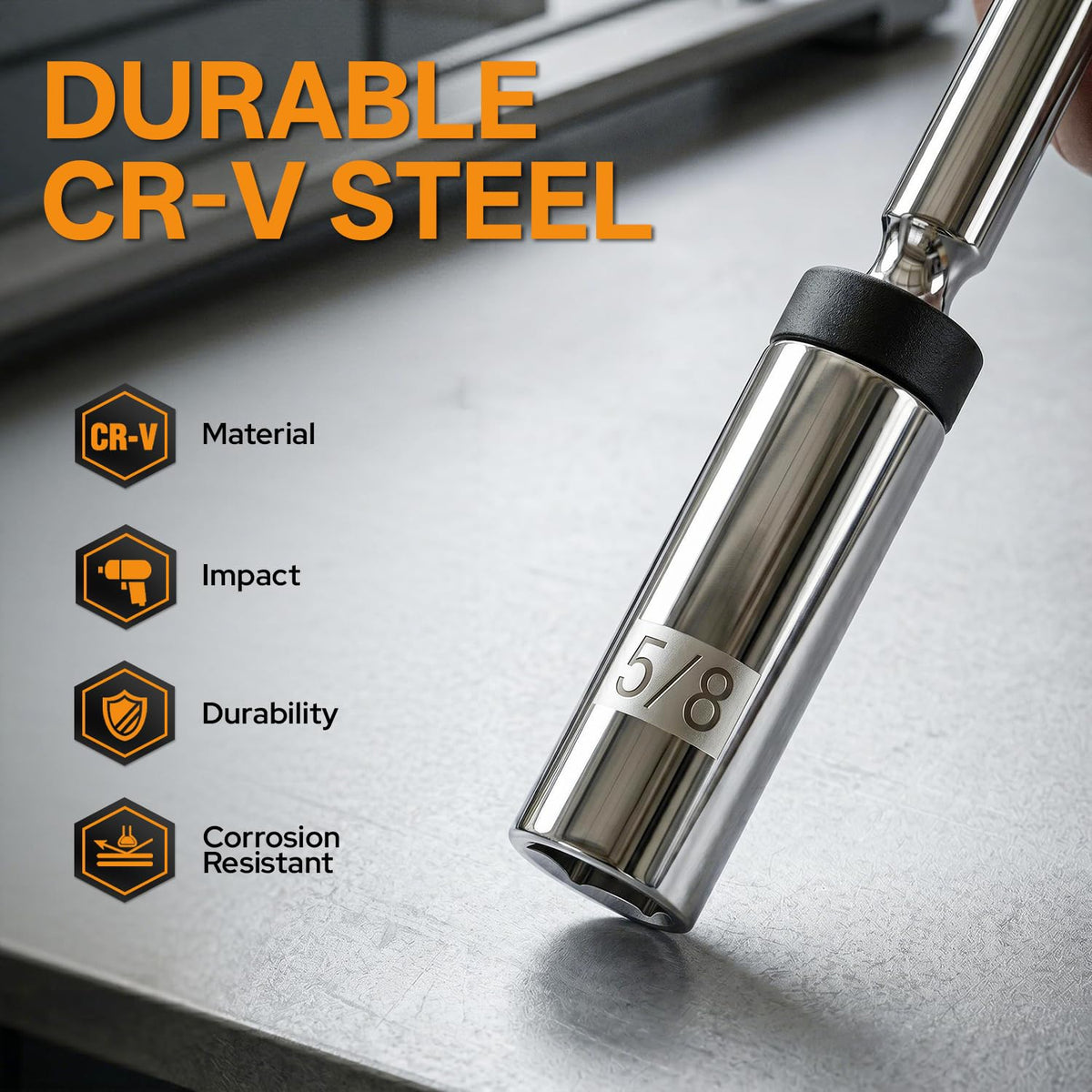 Fykikta chrome-vanadium finish resisting rust and easing cleanup