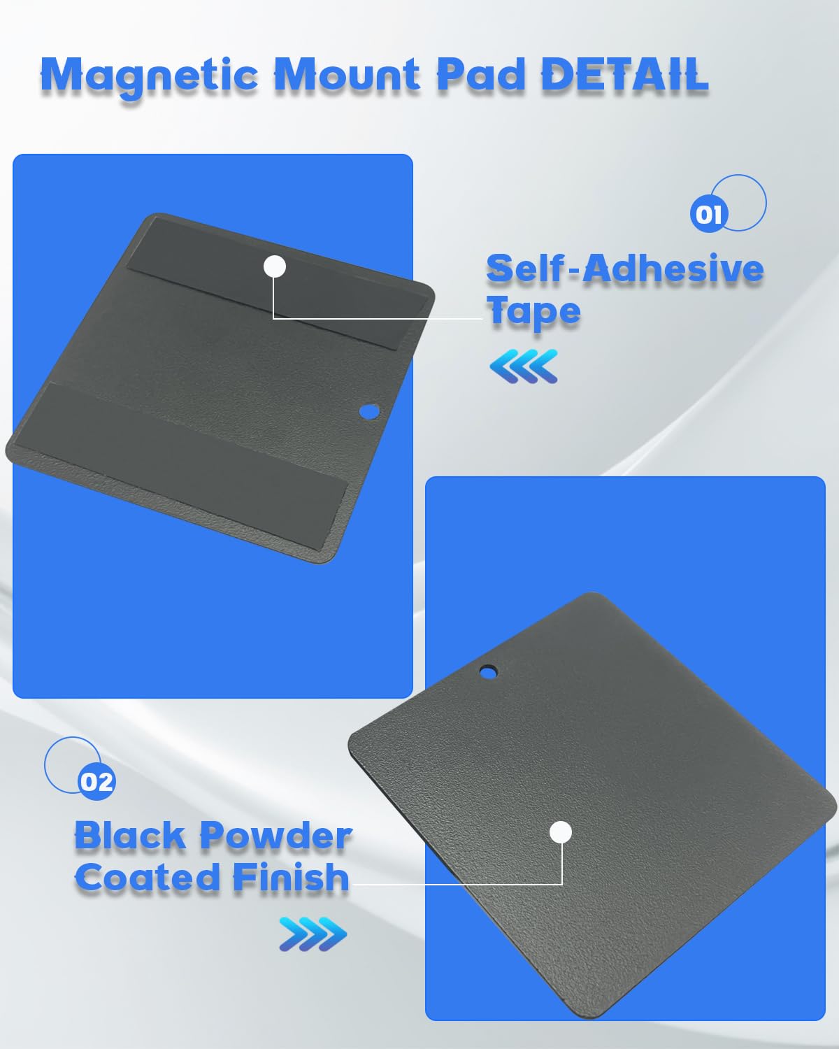 FYWZ adhesive backing partially peeled to show automotive-grade adhesive strength