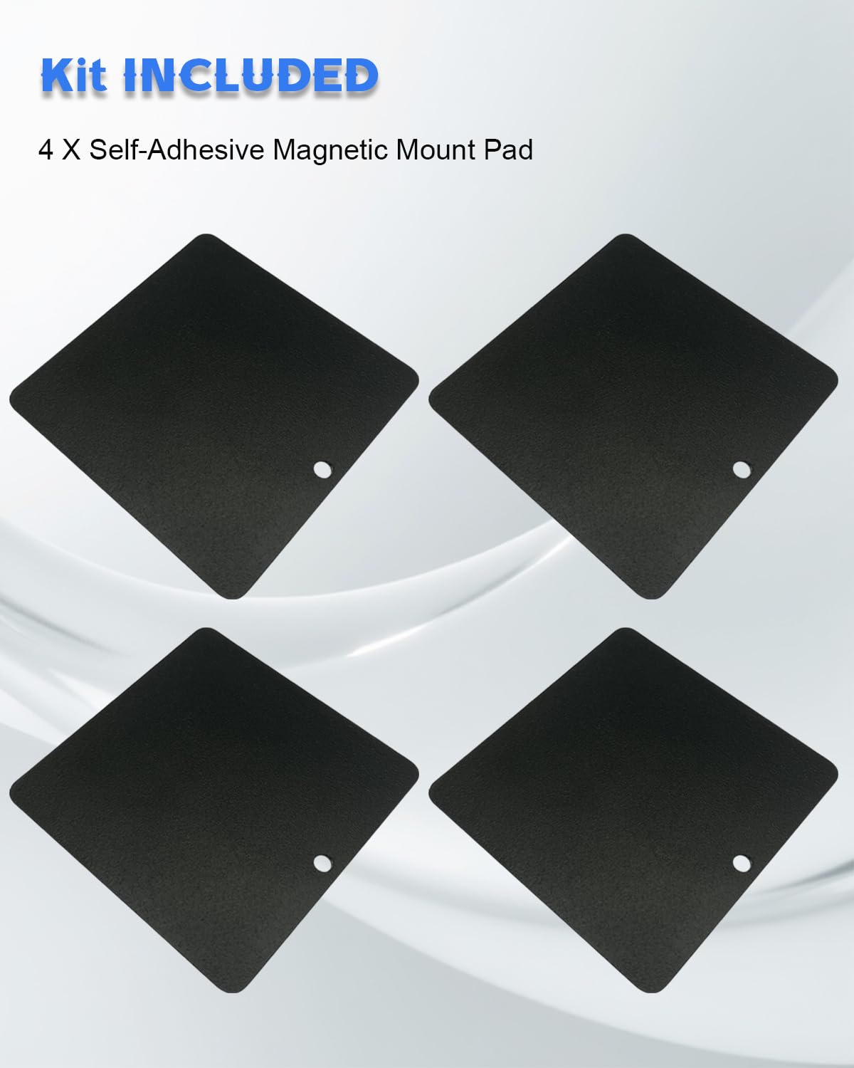 FYWZ all four mount pads laid out to show kit contents and versatile placement options