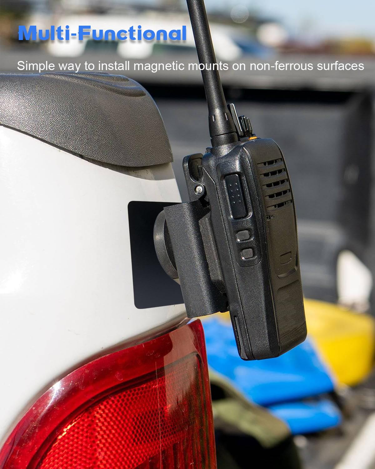 FYWZ magnetic work light mounted on pad on an RV roof demonstrating hands-free illumination