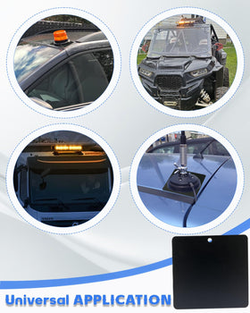 FYWZ pad adhered to aluminum truck roof with magnetic LED light attached, stable hold