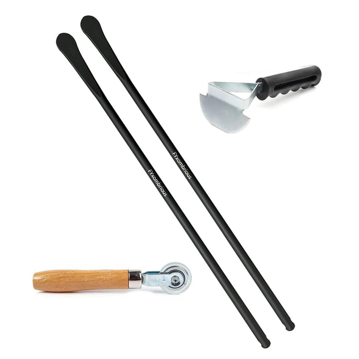FYxombrious front view of two tire spoons showing robust design and easy leverage benefit