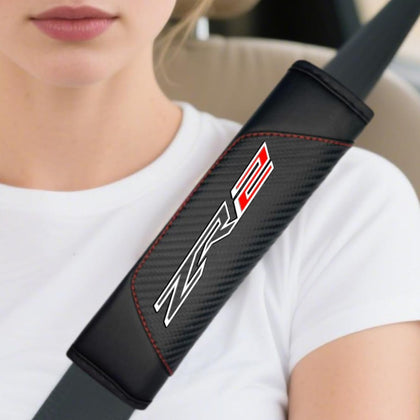 FYYYMY front view of two-seatbelt pads showing neat fit and stylish look