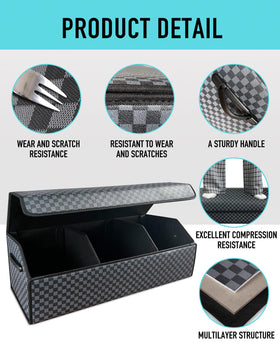 Fyzeoty placed in SUV trunk organized with supplies for tidy cargo benefit