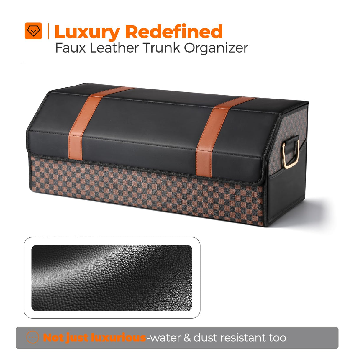 Fyzeoty leather-look texture close-up highlighting easy-clean benefit