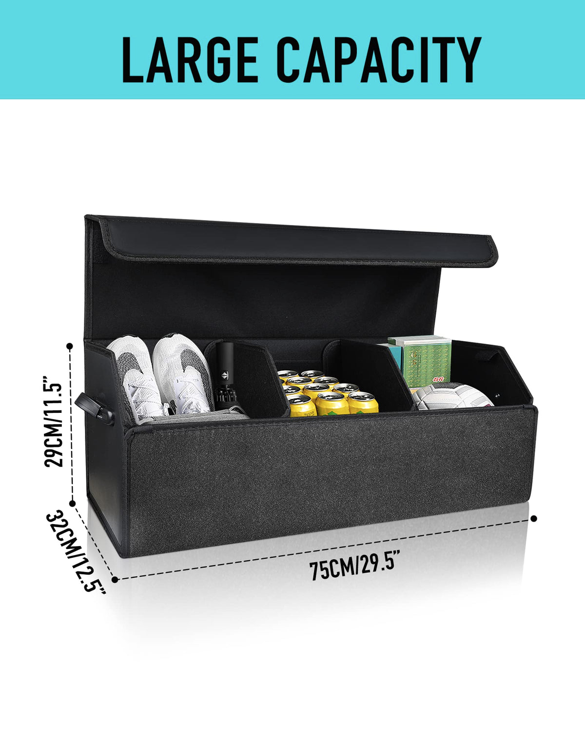 Fyzeoty folded flat to show collapsible, space-saving convenience