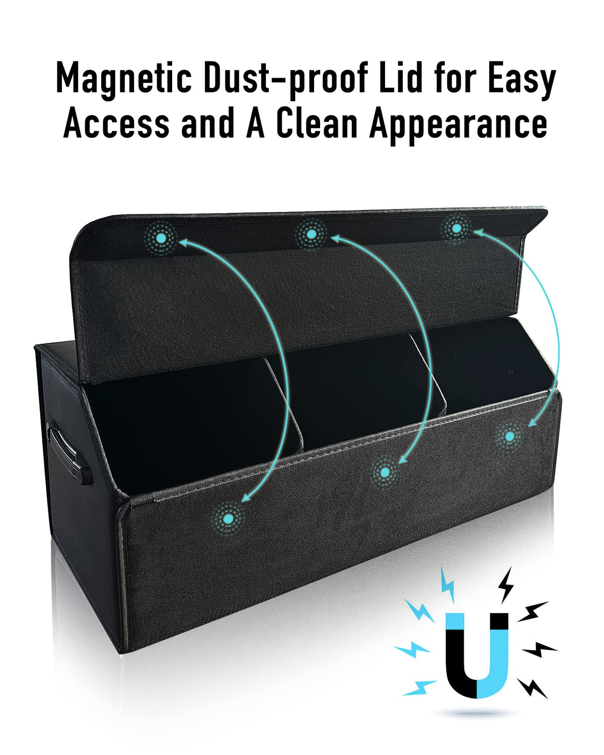 Fyzeoty organizer open with magnetic lid for quick tidy access