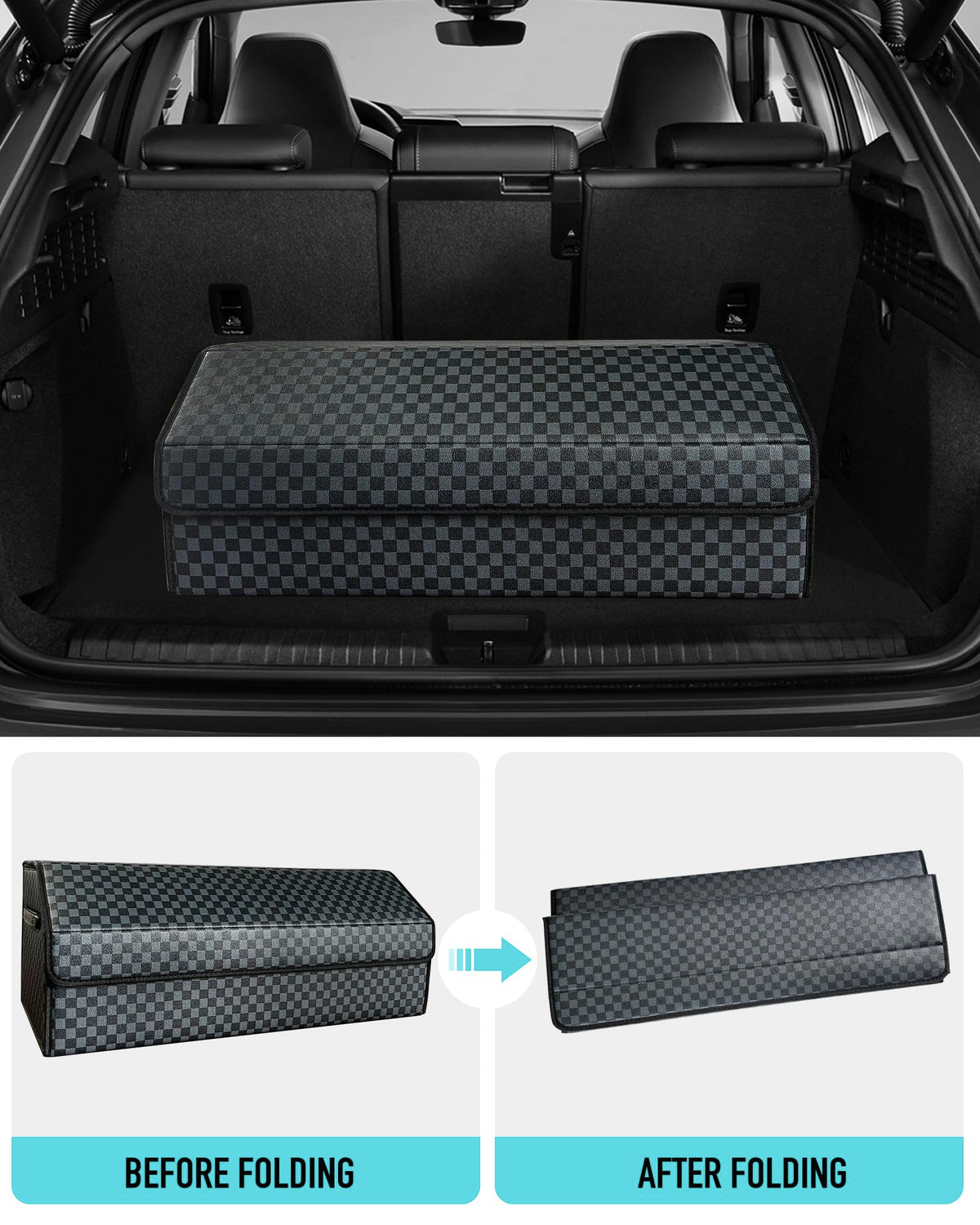 Fyzeoty next to soccer ball to illustrate 29.5-inch scale and large capacity