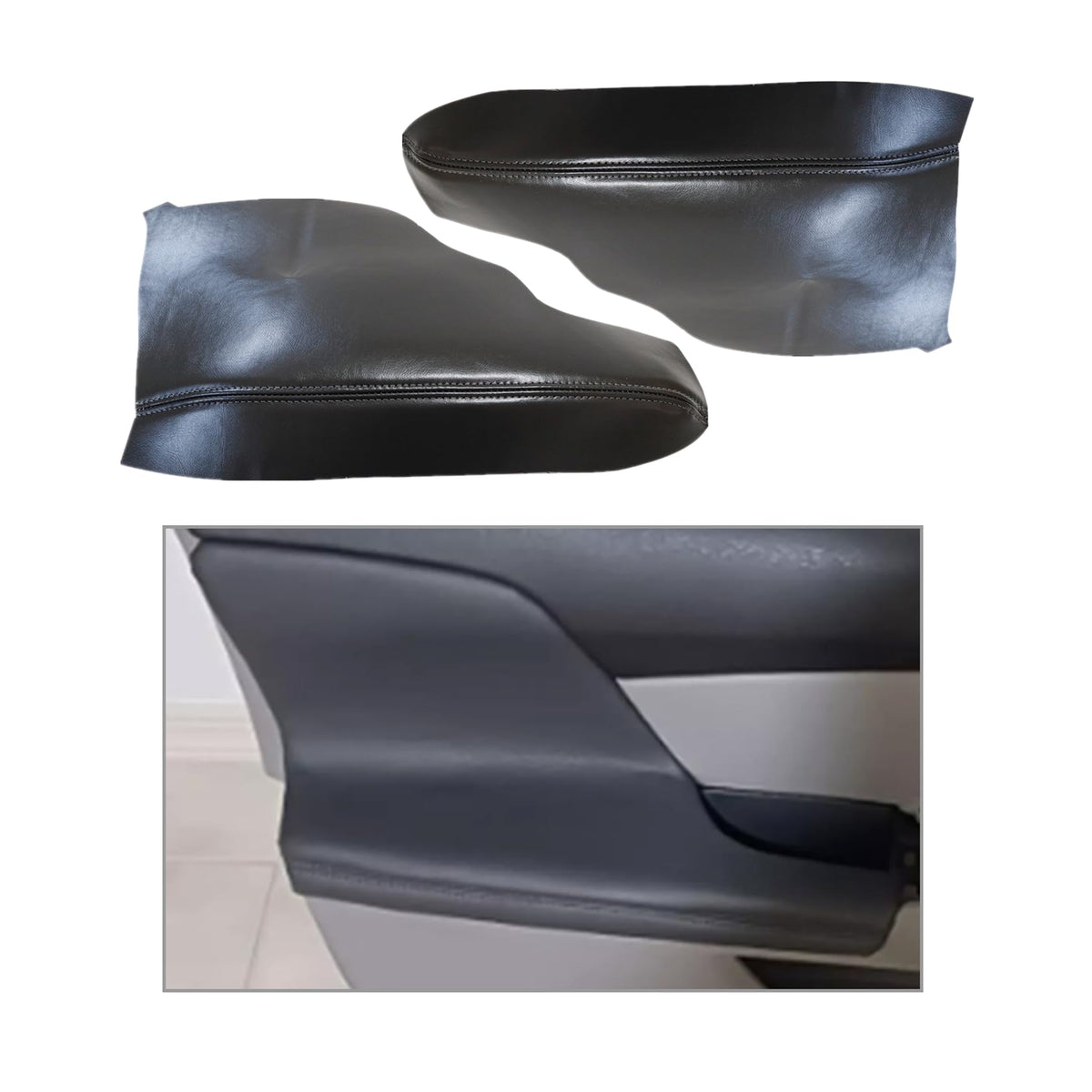 FZJDSD front view of dark gray armrest covers showing clean fit and refreshed look