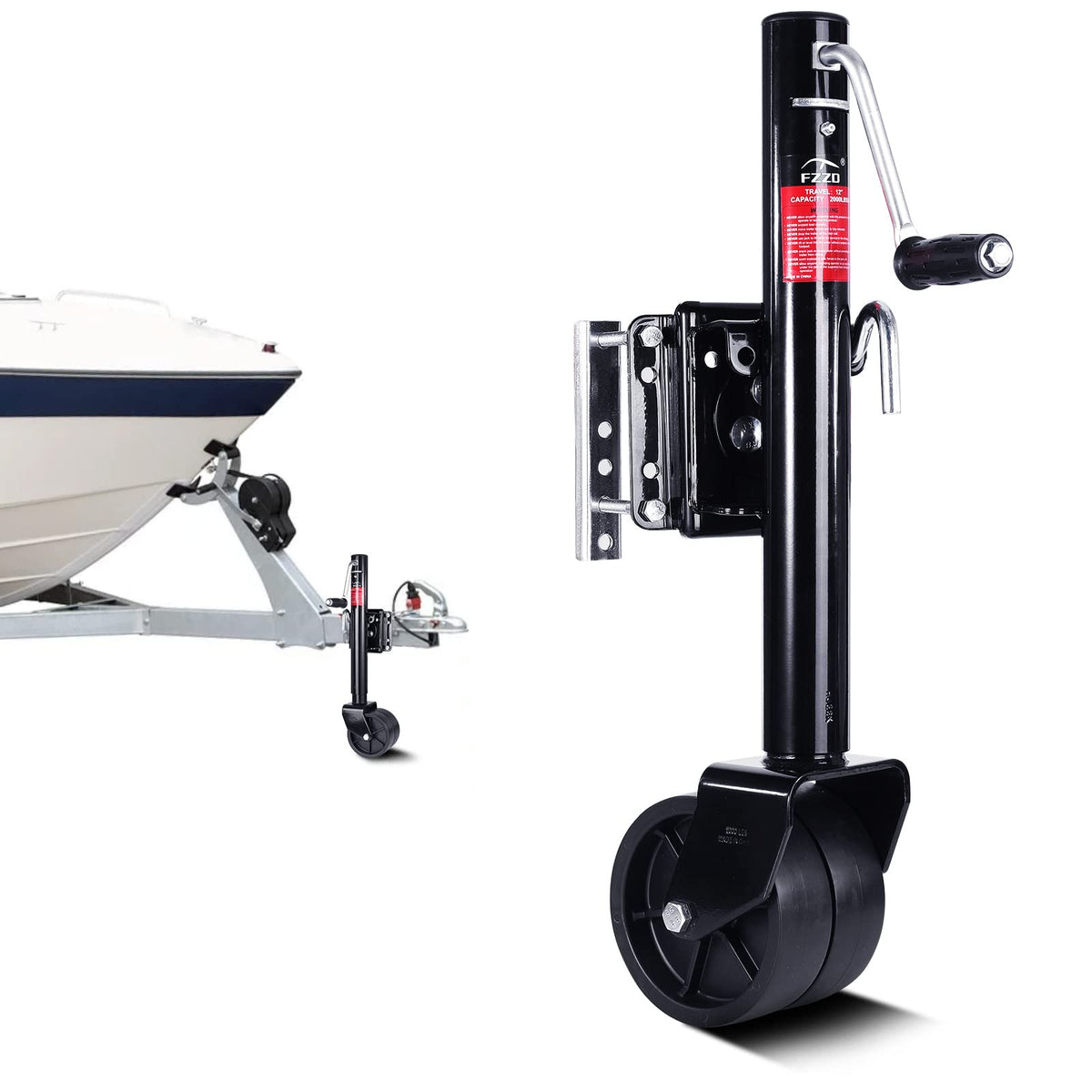 FZZD front-mounted jack showing stable support and easier hitching