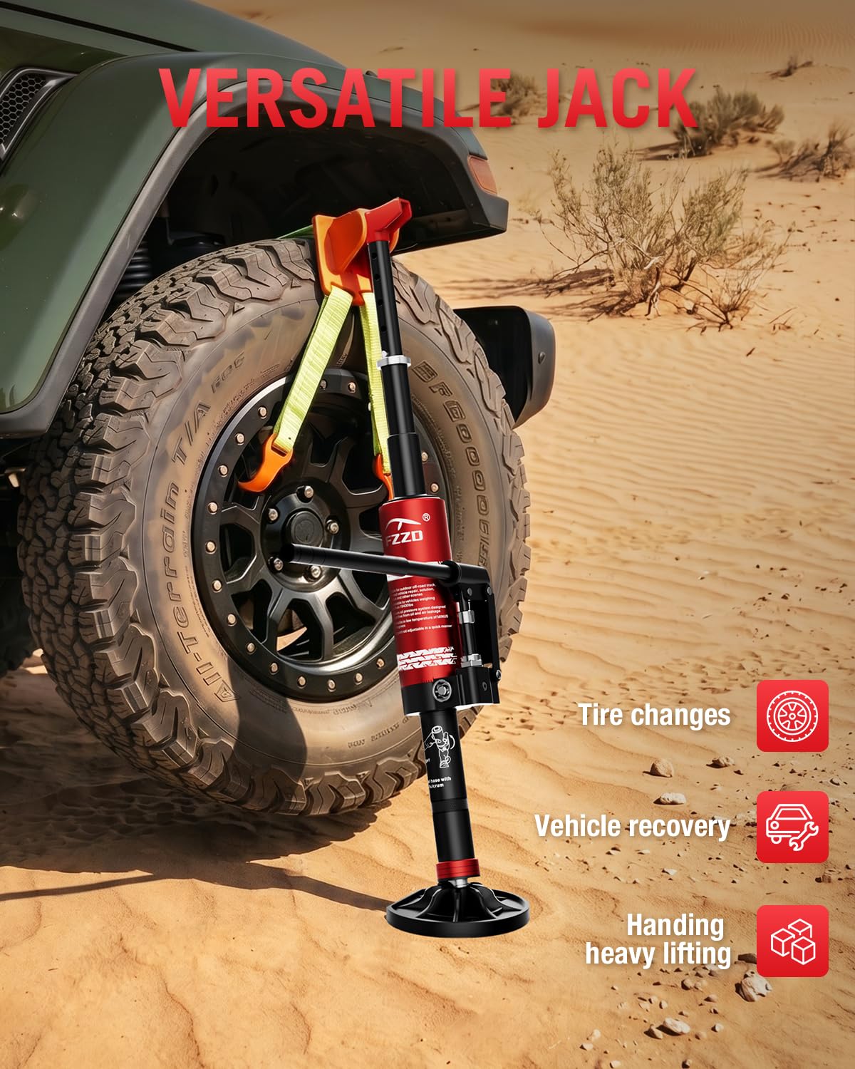 FZZD in use during trailside tire change showing field-ready performance