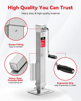 FZZD telescoping leg extended to 33.4 inches for high clearance