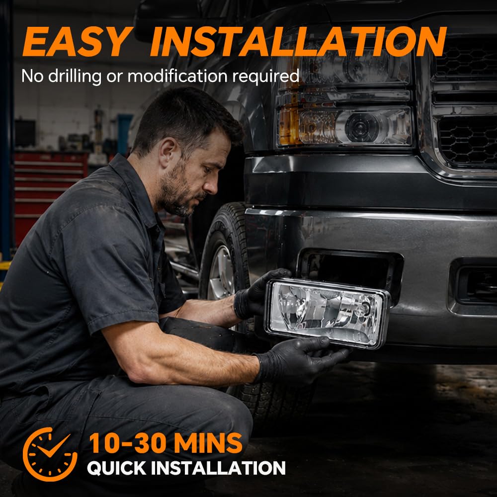 G-PLUS fog light next to hand showing compact size for easy handling