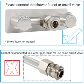 G-Sunny connector attached to RV exterior faucet demonstrating quick connection convenience