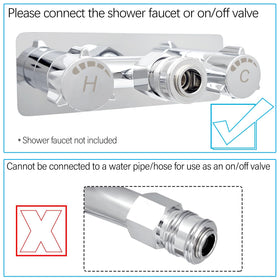 G-Sunny quick connector attached to RV shower faucet for fast tool-free use