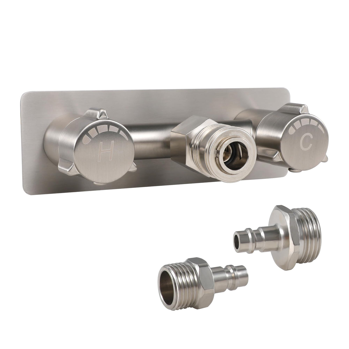 G-Sunny front view brushed nickel faucet showing durable exterior finish benefit