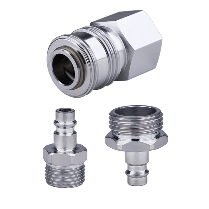 G-Sunny chrome connector front view showing sturdy design and easy grip benefit
