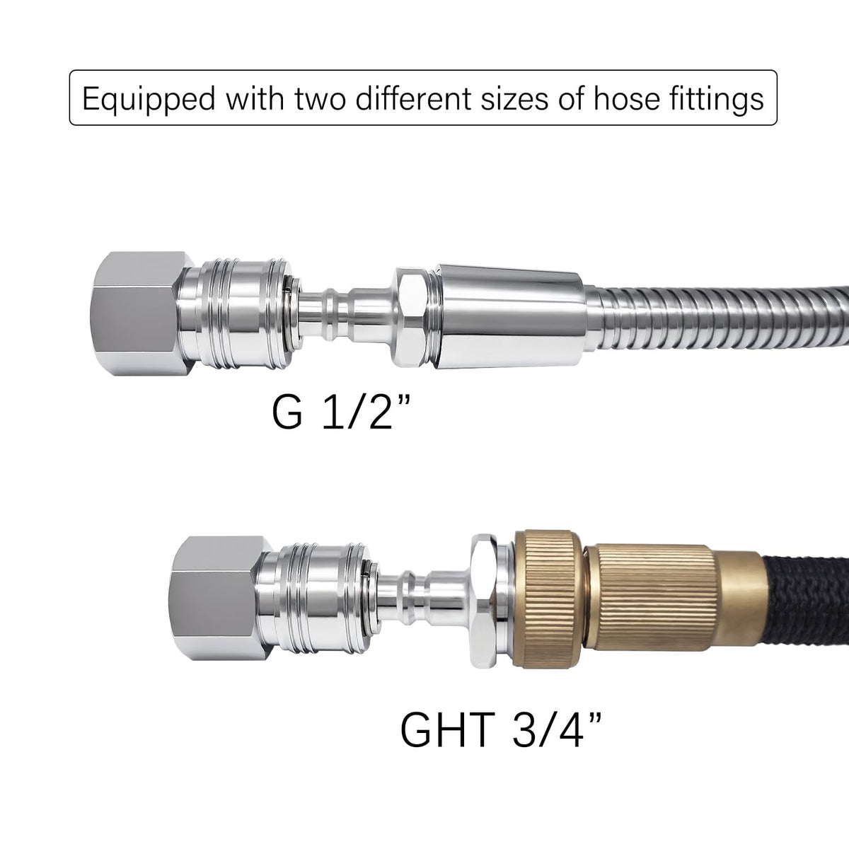 G-Sunny garden hose adapter connected to hose enabling washing and filling