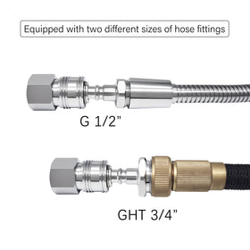 G-Sunny garden hose adapter connected to hose enabling washing and filling