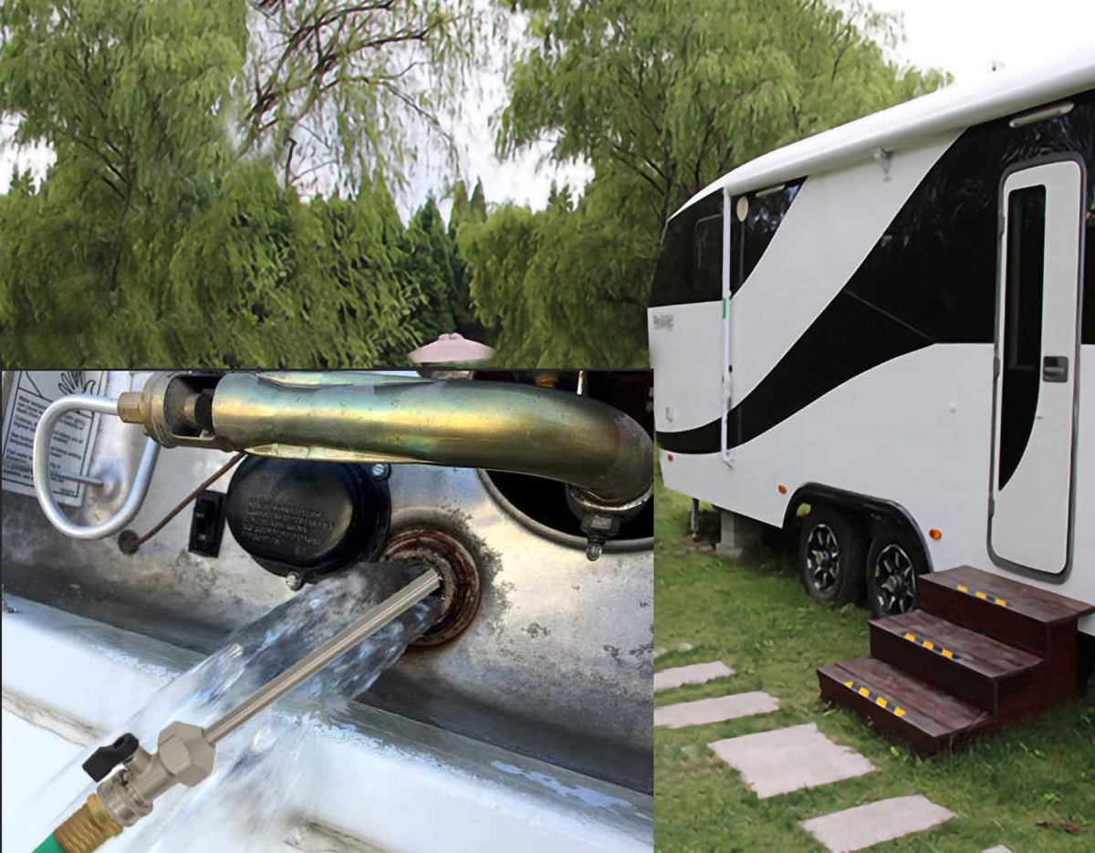 G-Sunny wand in use flushing an RV water heater to remove sediment benefit