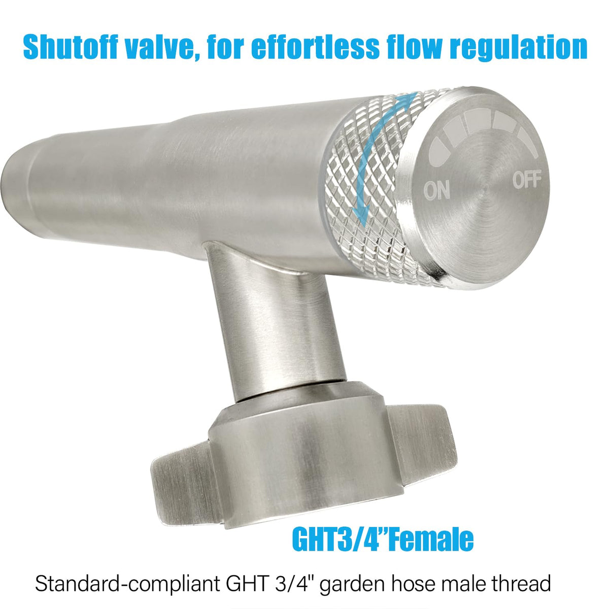 G-Sunny threaded 3/4 connection closeup for secure garden hose compatibility