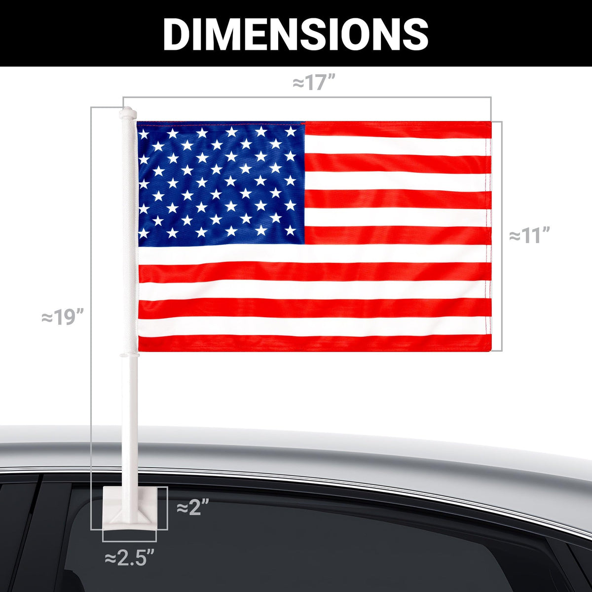 G128 flag next to ruler showing 11x17 inch size for accurate scale benefit