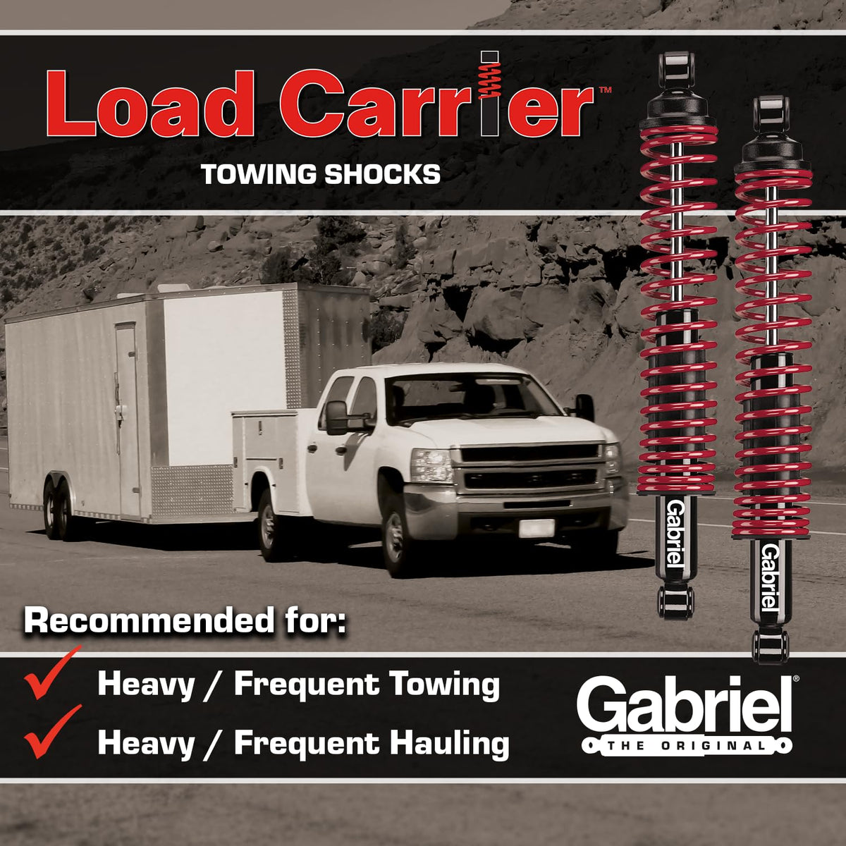 Gabriel chromed piston rod detail highlighting corrosion resistance benefit