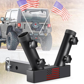GADFISH front view of hitch mount showing dual ports and firm fit benefits