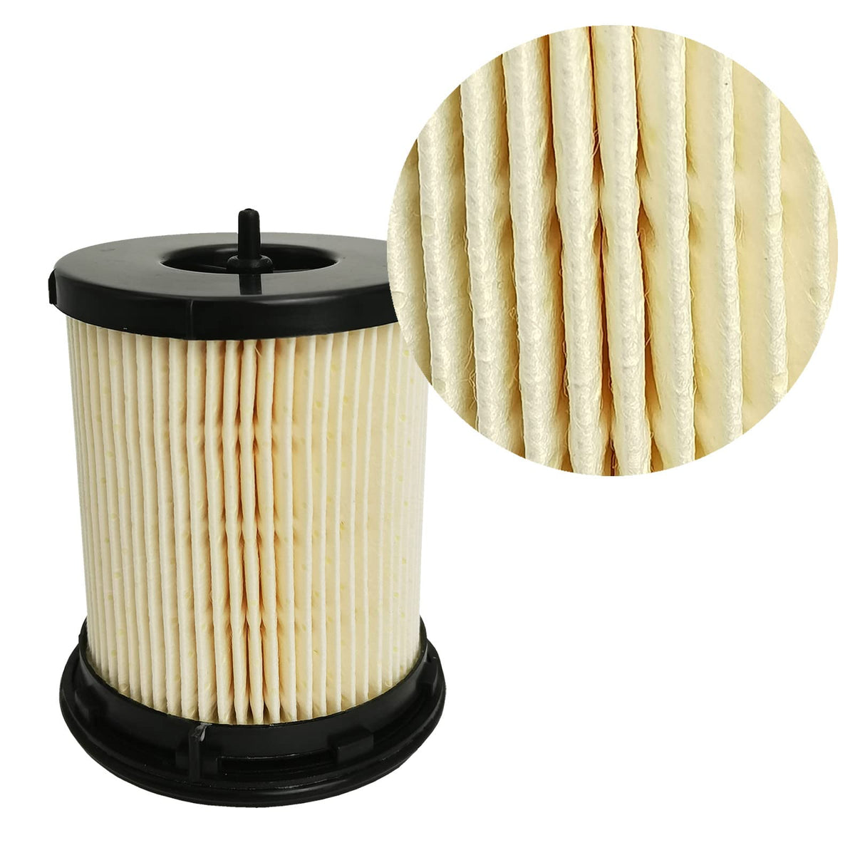 GaeaAuto air filter texture close-up demonstrating filtration surface for cleaner intake air