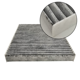GaeaAuto CF10743 cabin filter pleats close-up showing fine filtration for passenger comfort