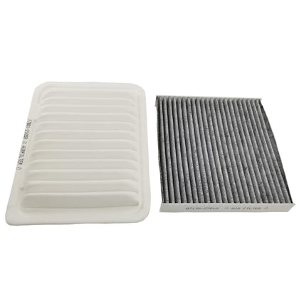 GaeaAuto kit front packaging showing engine and cabin filters, clear identification benefit