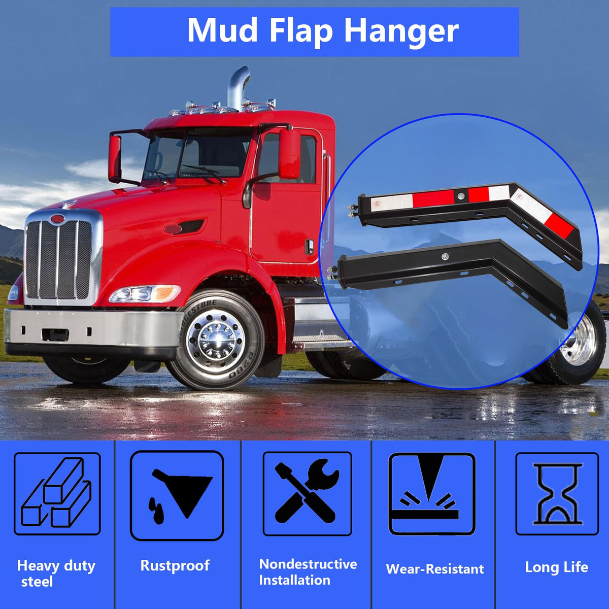 GaeaAuto hanger installed on semi rear showing compatibility and real-world protection