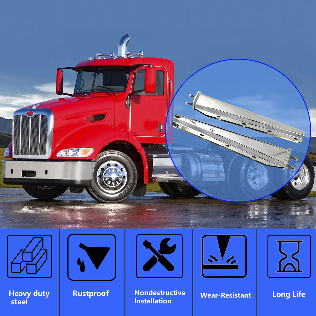 GaeaAuto hanger on mudflap in use showing road-ready durability