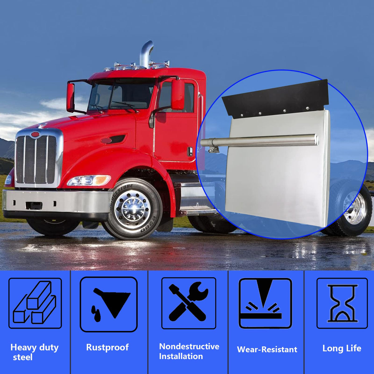 GaeaAuto side profile installed on truck illustrating tidy wheel coverage