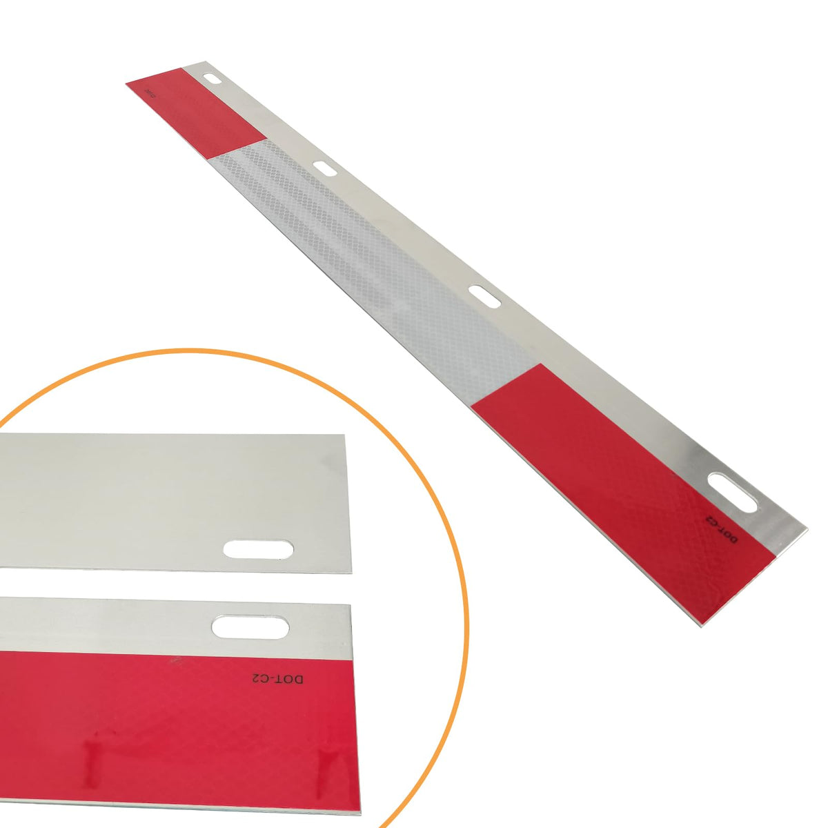 GaeaAuto aluminum reflector plate with 3x24 reflective tape for improved visibility