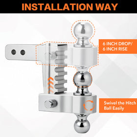 GAFONAXDRI next to ruler showing 6-inch drop/rise scale and size clarity benefit
