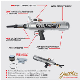 Gaither's SUPER SLICK'EM next to a ruler showing 10L scale and transport benefit