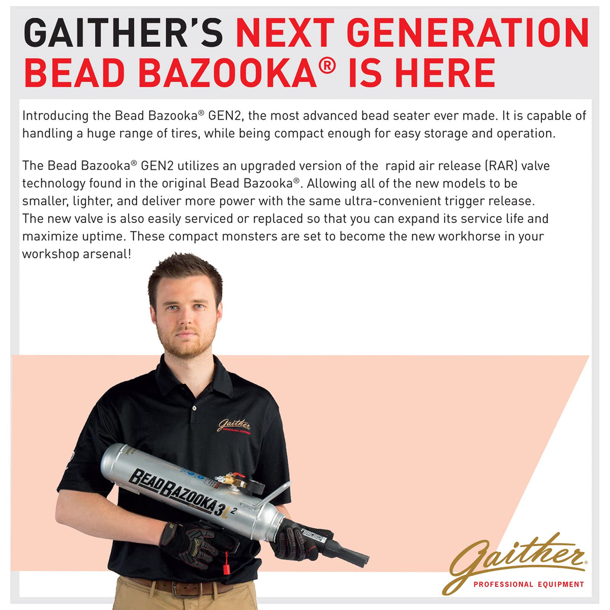 Gaither's SUPER SLICK'EM used on a commercial tire showing effective bead seating