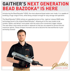 Gaither's SUPER SLICK'EM used on a commercial tire showing effective bead seating