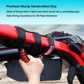 GAIZON grab handles installed on a Jeep roll bar offering stable handholds during rides