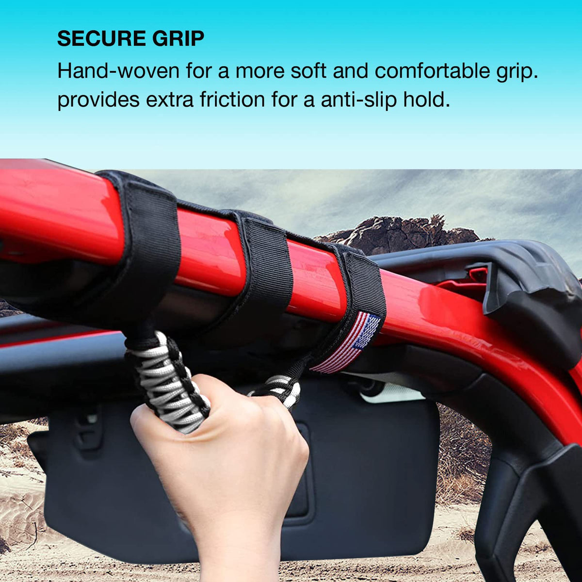 GAIZON installed on Jeep roll bar illustrating easy fit and stability benefit