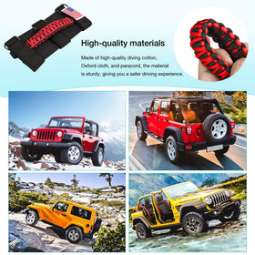 GAIZON handles beside a hand showing scale for easy grip and passenger comfort