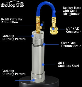 GallopMax injector connected to car A/C low port, safe and controlled injection