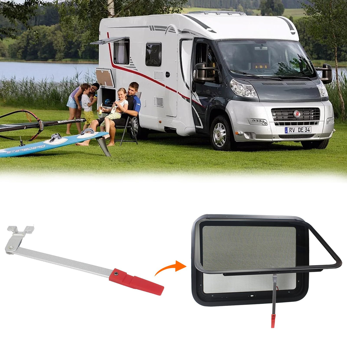 GAMPRO latch next to ruler showing size and easy compatibility for accurate fitting