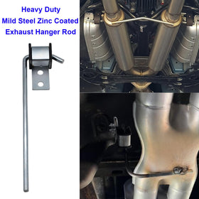 Ganluuree hanger set installed under a car demonstrating secure exhaust support and stability