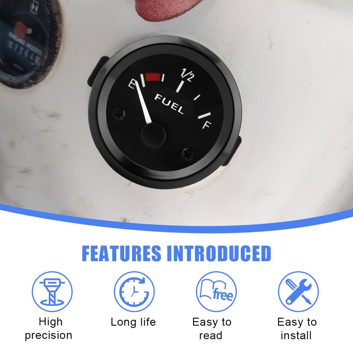 GAOLAOSY gauge close-up showing smooth pointer for accurate visibility